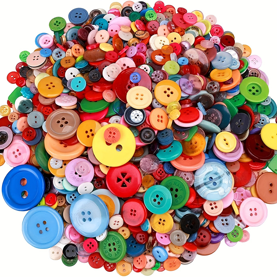 100 Uds. Botón redondo de plástico de Color 0,7-2,5 cm tamaños surtidos para manualidades DIY proyectos de costura accesorios de costura para el hogar