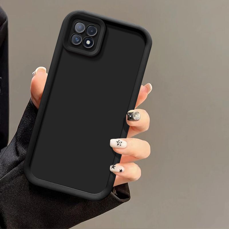 Til oppo  a73 5g cover oppo  a73 5g telefoncover komplet pakke mat anti-blødt beskyttende cover: Sort
