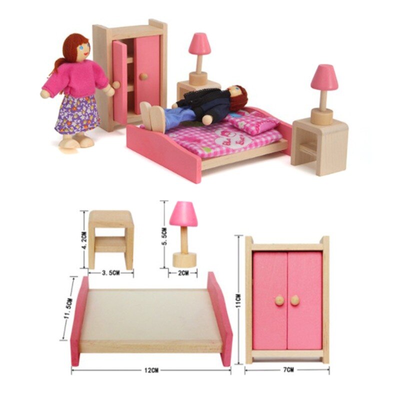 Miniature 1:12 Dollhouse Furniture for Dolls,Mini 3D Wooden Puzzle DIY Building Model Toys for Children: 777631