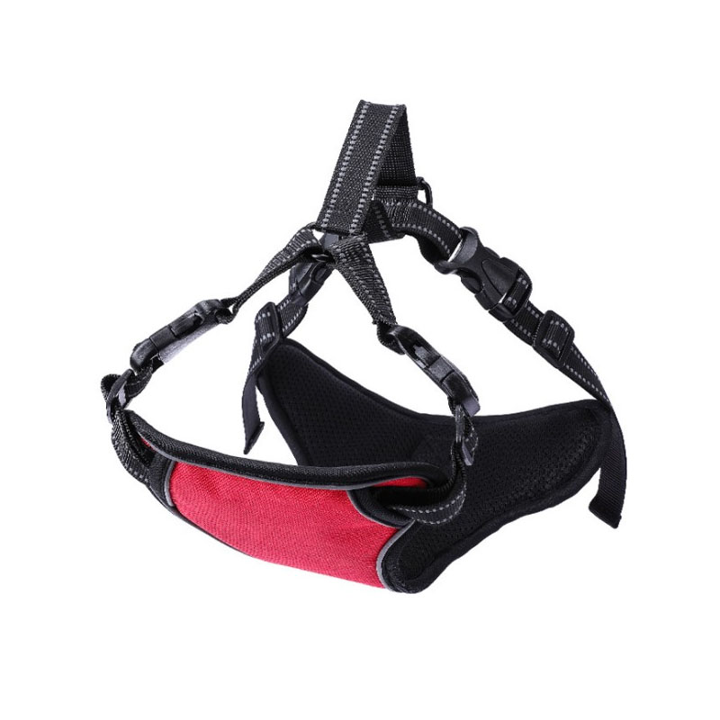 Hond Veiligheid Vest Harnas Hond Verstelbare Auto Veiligheid Mesh Harnas Reizen Riem Vest met Huisdier Autostoel Borst Riem leash Rope: Red / M