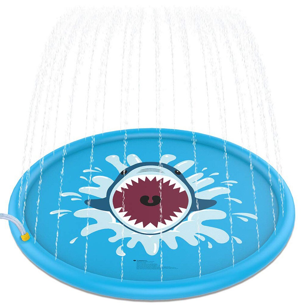 Hunde-Sprinklermatte 150x150 Cm – Rutschfeste Wassermatte Zum Kühlen – Für Garten & Pool