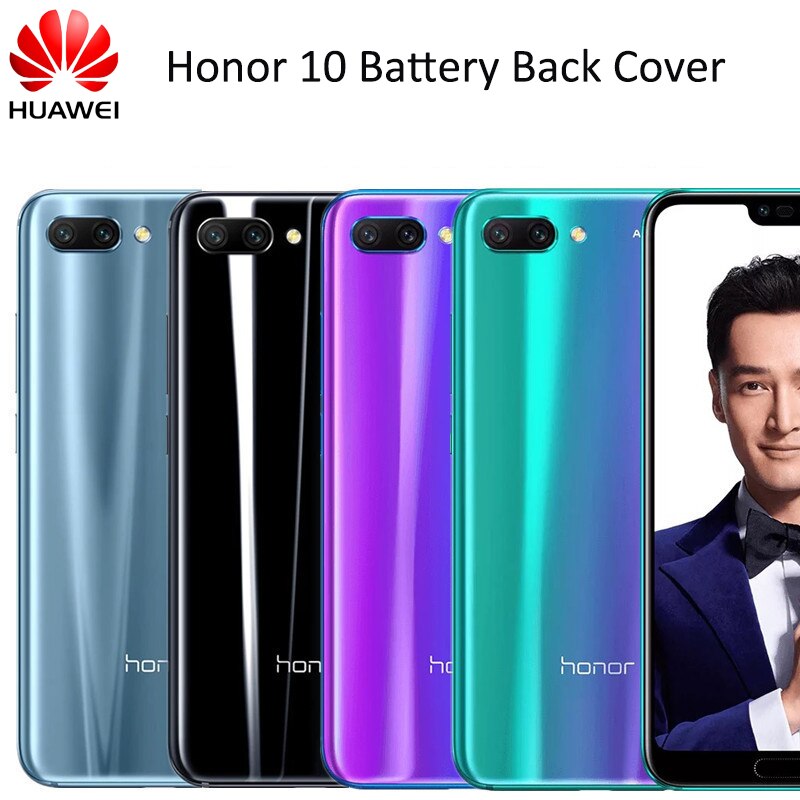 Originele Huawei Honor 10 Back Battery Cover Deur Achter Glas Behuizing Case Honor10 COL-L29 Cover Vervanging + Sticker 5.8"