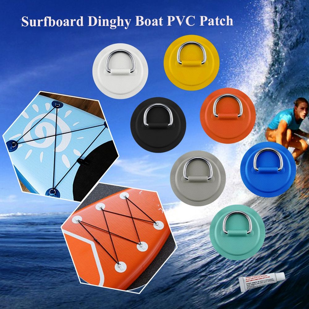 1/4Pcs 5M Rowing Boats Surfboard Dinghy Boat Round Ring Pad D Ring PVC Patch Elastic Bungee Rope Deck Rigging Sup