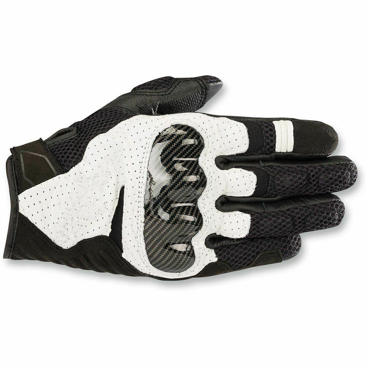 SMX-1 de carreras de Motocross Alpine Air V2, guantes de cuero con ventilación para Moto Gp, resistentes a caídas, con pantalla táctil: Blanco / L