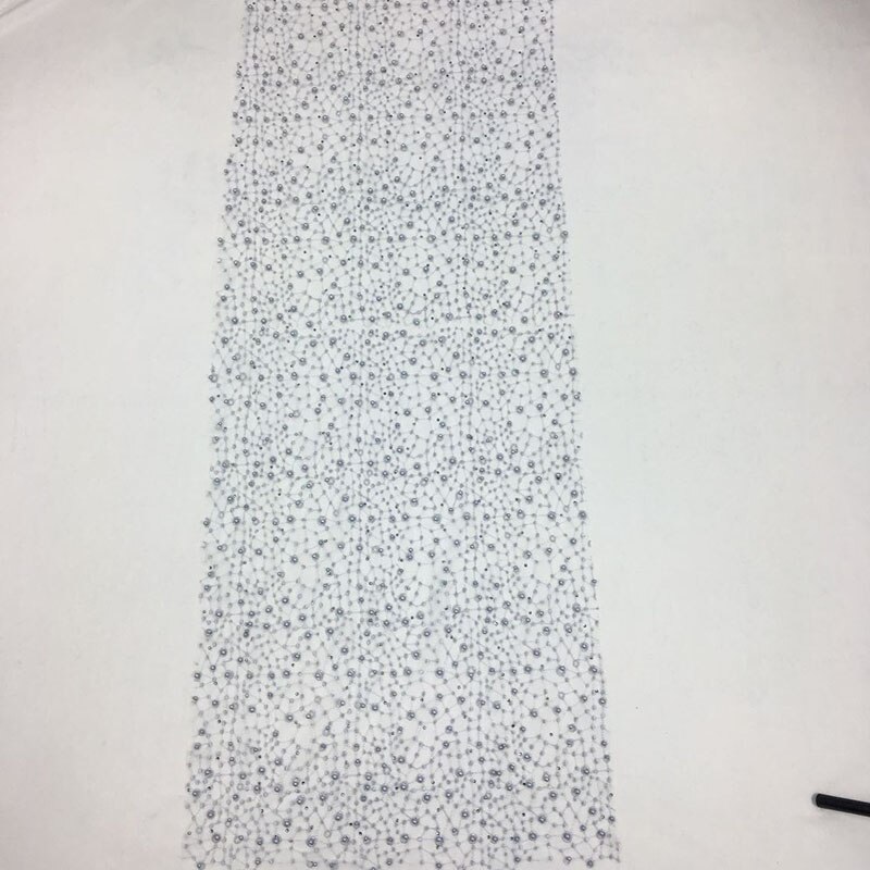 Tissu en dentelle de supérieure | Dentelle africaine, couleur grise perle, pour robe de soirée, tissu brodé en dentelle