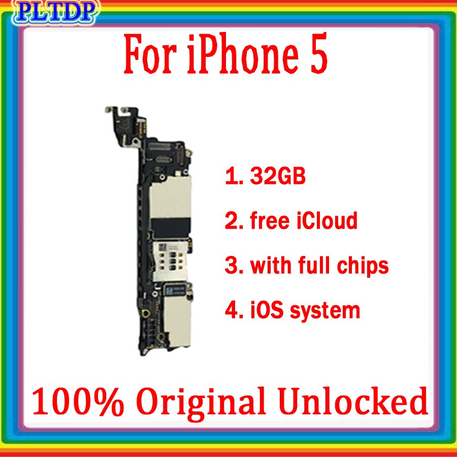 Gratis Icloud Voor Iphone 4 4S 5 5c 5S 5se Moederbord, 100% Originele Ontgrendeld Voor Iphone 5S 5SE Geen Touch Id Logic Board Getest: For 5-32GB