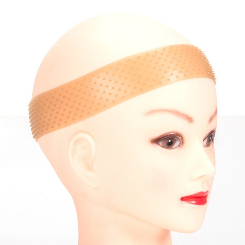 24*4cm Transparent Silicone bandeau Non glisse unisexe en forme de goutte élastique perruque bande dentelle perruque Grip bandeau cheveux: A3