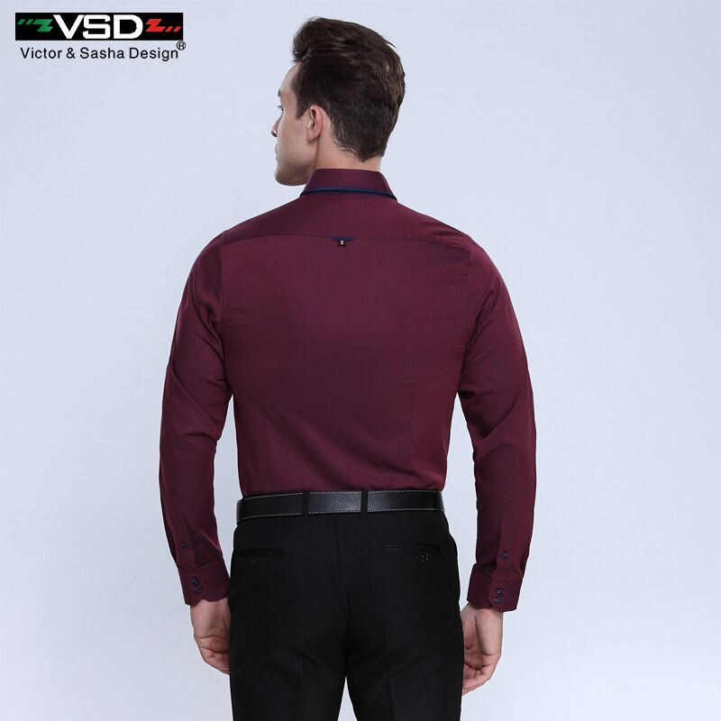 zwycięzca & Sasha projekt nowa moda włoska styl wysokiej jakości z długim rękawem męska na co dzień szczupły dopasowane koszule sukienka VSD koszula marka VS1803