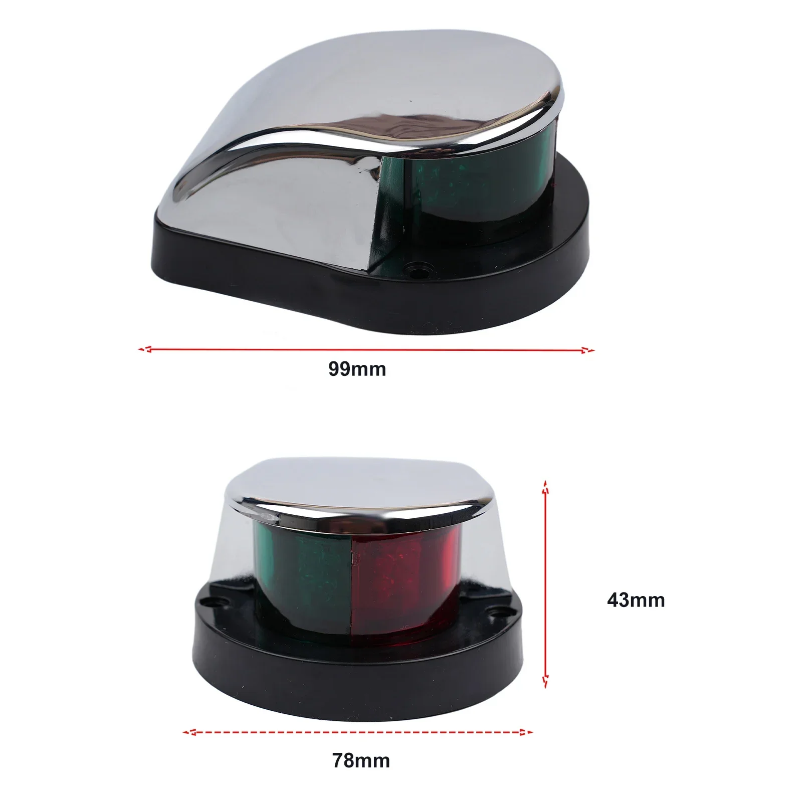 12V Boat Light LED Marine Yacht Navigation Lights Red Green Ship Running Lamps LED Dual Color Ship Yacht Light Signal Light