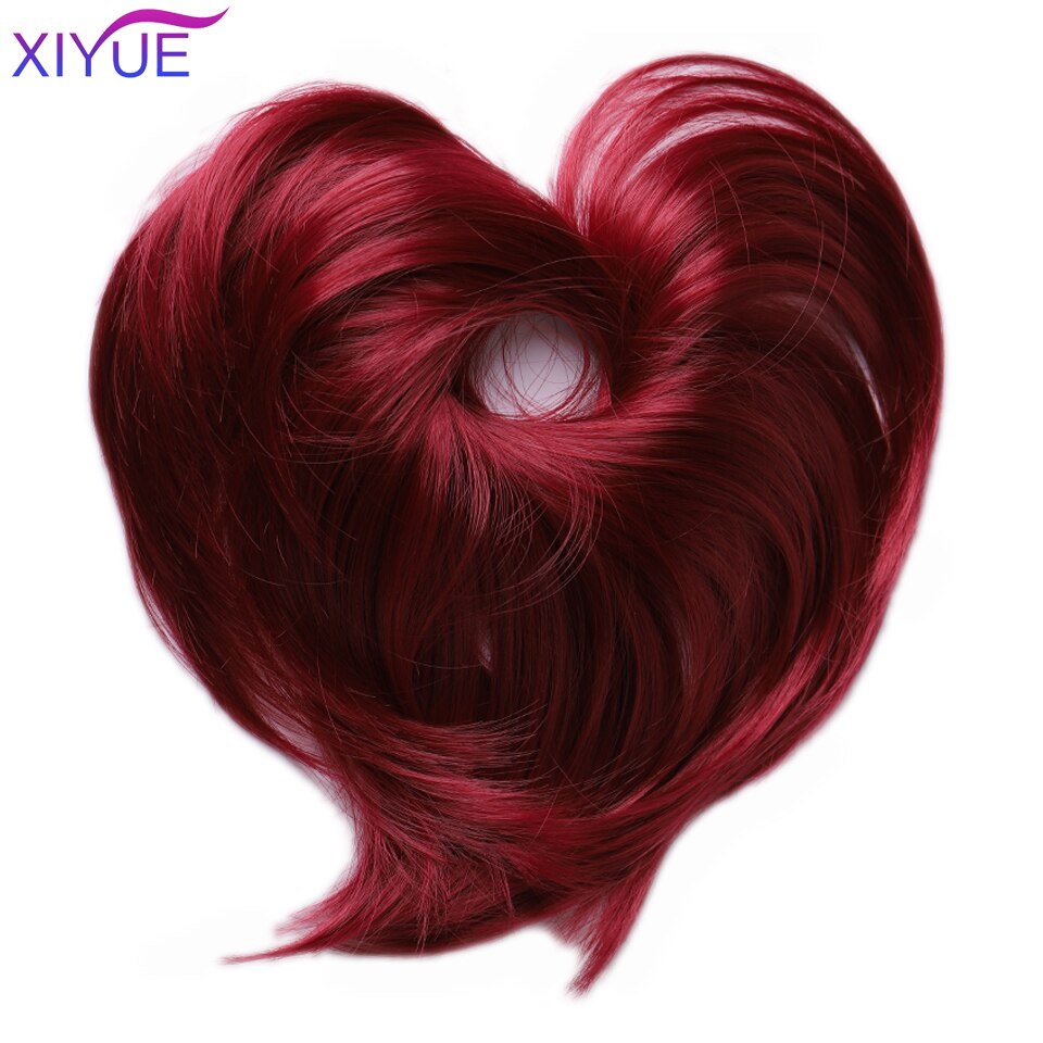 Women's Curly Chignon With Elastic Rubber Band Synthetic Scrunchie Wrap Hair Messy Bun Hairpieces On Messy Bun Ponytails