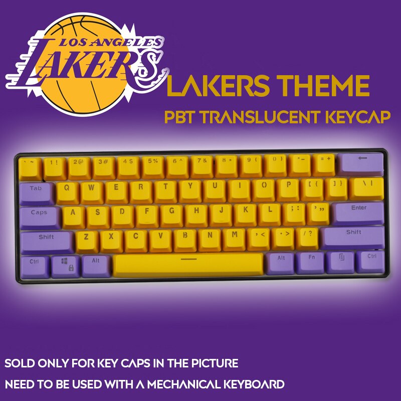 104-tasten Pbt Tastenkappen Doppel Schuss Transluzenten Tastenkappen OEM Profil Für Cherry MX Schalter Mechanische Tastatur: Lakers theme