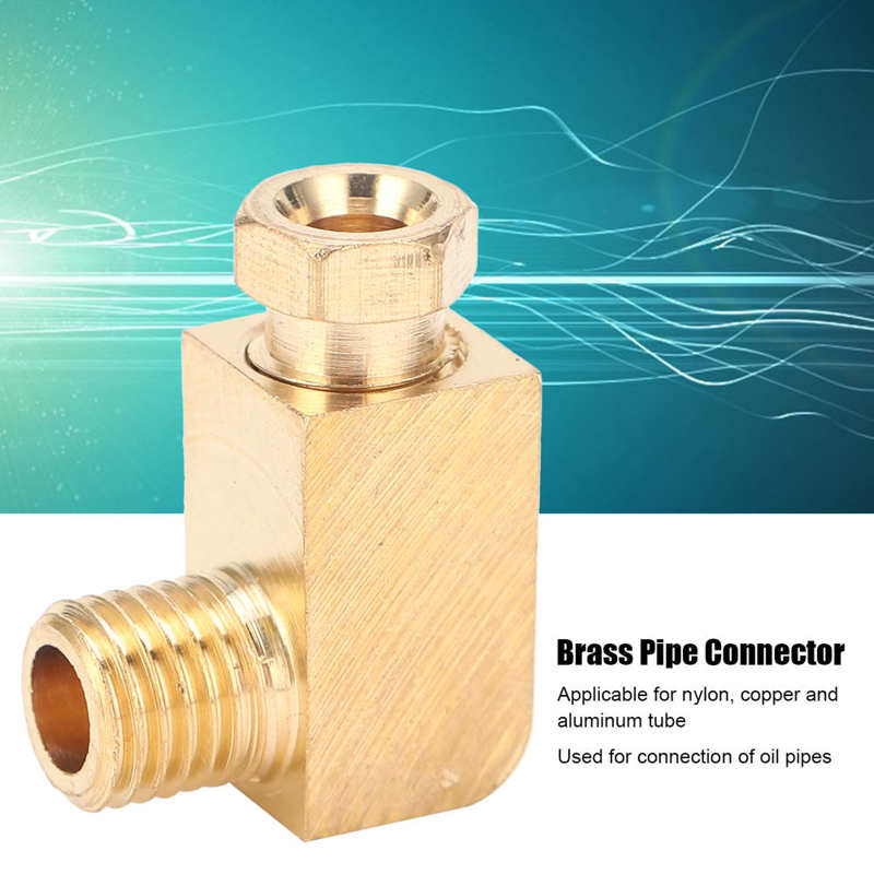Elbow Compression Tube Pipe Fitting Brass Pipe Connector Compression Tube Pipe Fitting for Oil Lubrication System