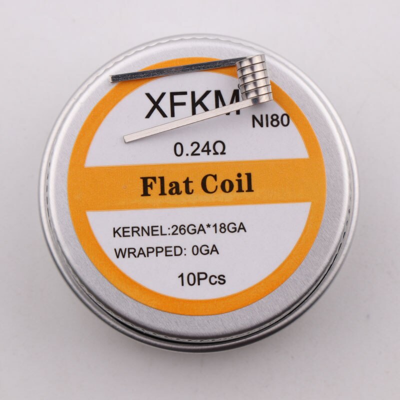 NUOVO XFKM Ni80 Sfalsati Fuso Clapton Prebuilt Colis Nichelcromo 80 Ad Alta Densità Premade Bobina RDA RTA RBA Atomizzatore Bobine di Riscaldamento: flat-coil-n80-10