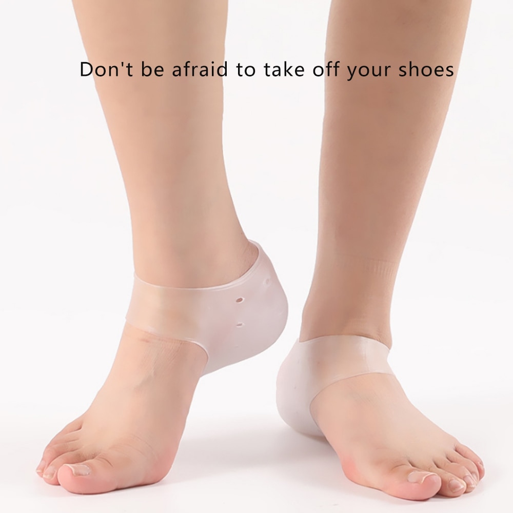1 Pair Concealed Footbed Enhancers Height Increase Insoles Silicone Foot Lift Pads Dress In Socks Tool