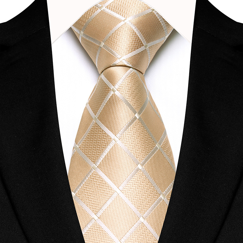 Gravata masculina luxuosa de 8cm, cor amarela, listras, gravatas sólidas para homens, noivo, jacquard, tecido, gravata de pescoço para negócios, festa de casamento: Preto
