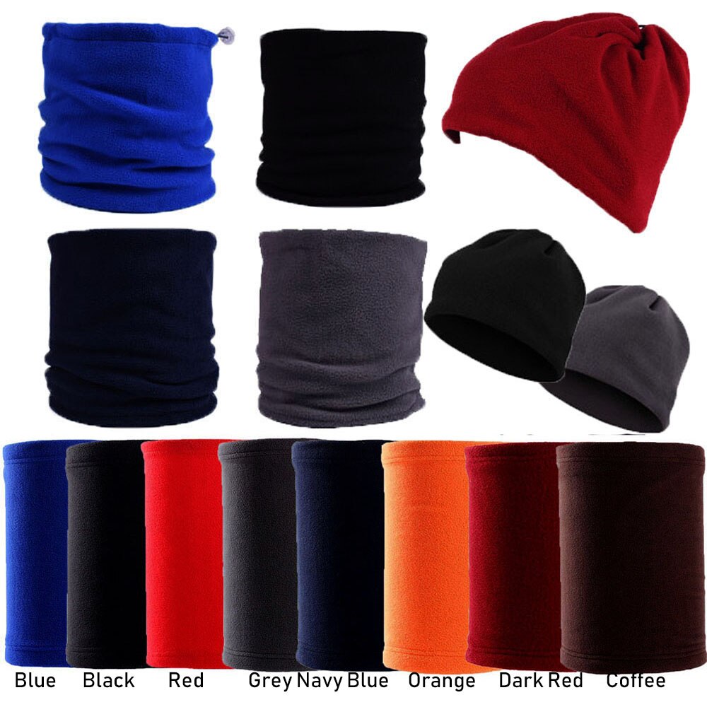 Miehet naiset talvi lämmin vaellushuivi retkeilypyörä polar fleece ulkona säärystin lämpimämpi kaulaputki pehmeä päähineet hupullinen ruokalappu