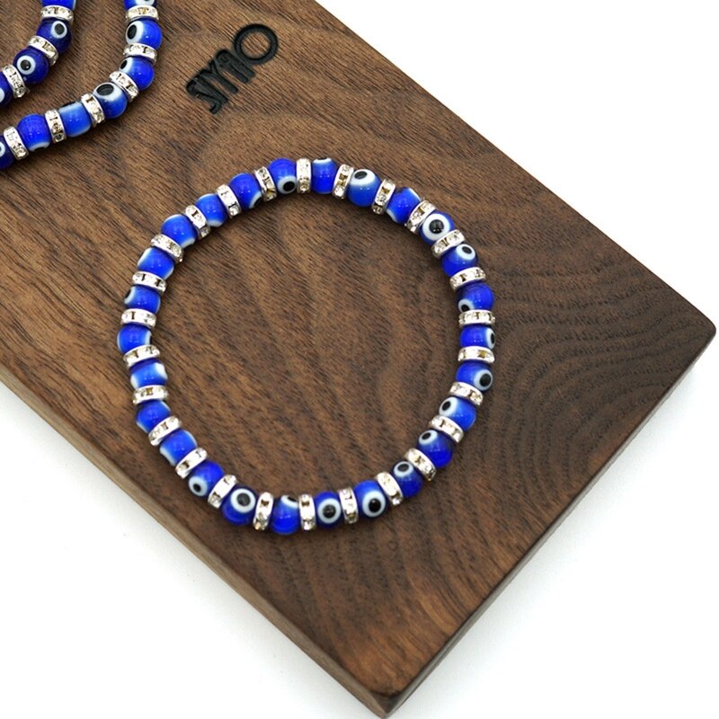 124A Turkse Lucky Evil Eye Armbanden Blue Evil Eye Bead Armband Mannen Vrouwen Handgemaakte Geluk Sieraden Charm Armband Vrouwelijke