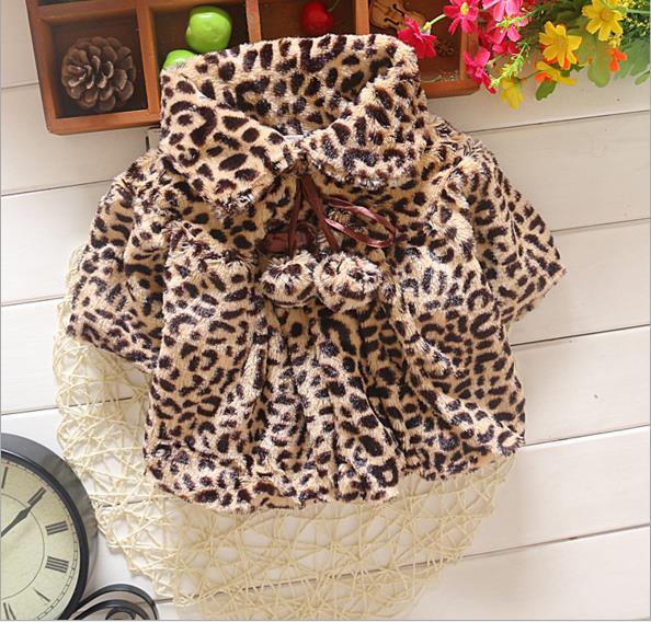 2017 Nova alta qualidade do bebê da menina casaco de leopardo inverno JS006: Cinza escuro / 12 m