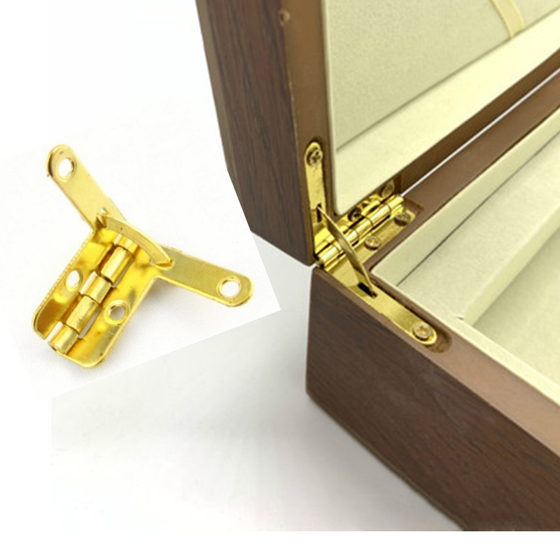 10Pcs Antique Bronze Hinge Support Frame Jewelry Wine Case Wooden Cigar box lid 90 Degree Spring furniture Hardware