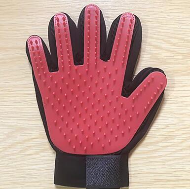 Pet Handschuh Katze Pflege Handschuh Katze Haar Deshedding Pinsel Handschuhe Hund Kamm Katzen Bad Sauber Massage Haar Entferner Bürste für pet Tier: Red right glove