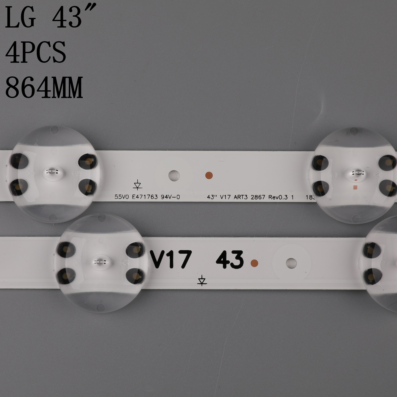 Tira de LED para iluminación trasera 10 lámpara 6916L-2744A 6916L-2743A 6916L-2867B 2867A 2867G para LG 43 "V17 43LJ614V 43LV340C 43UJ670V LC430DQE