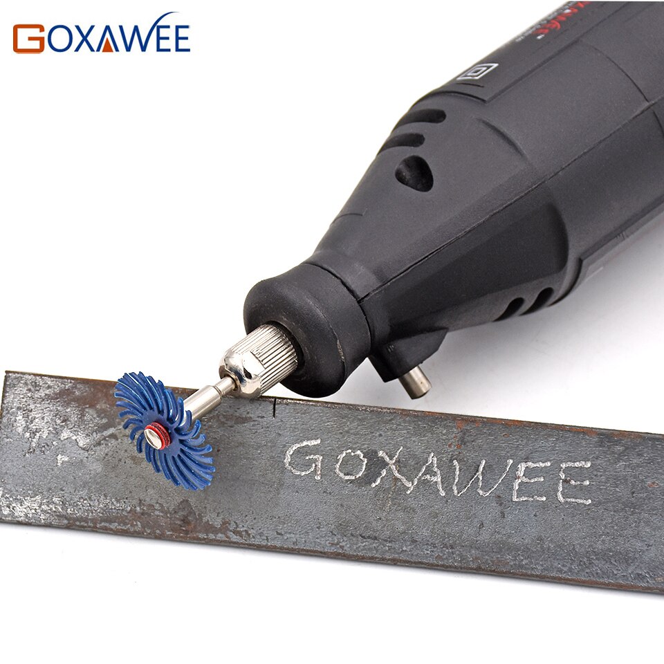 GOXAWEE 10pcs Schurende Borstel Rotary Tools Voor Dremel Accessoires Schuurmiddelen met 2 stuks 3.0mm Opspandoorns Power Tools accessoires