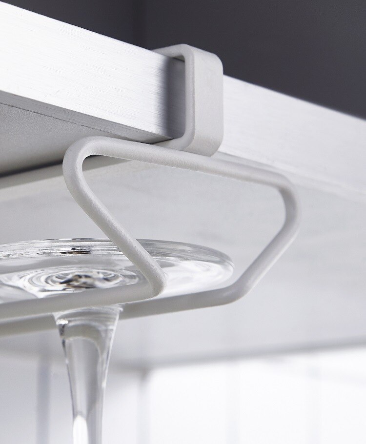 Soporte y blanco para vasos de vino, estante colgante de vidrio, tablero de madera, gancho para Pub, cocina o Bar en casa