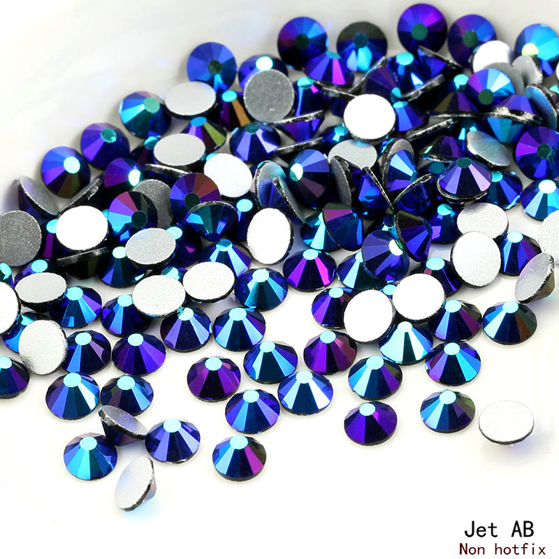 Jet Ab Niet -Fix Strass SS4-SS20 (1.5-5.0Mm) kristal Glas Steentjes Voor Kleding Bruiloft Decoratie Gem