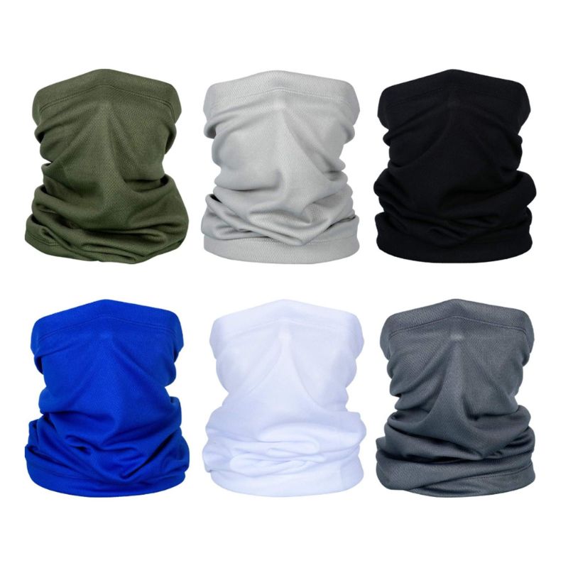 6Pcs Cycling Seamless Neck Gaiter Dust Bandana Face Mask Sunscreen Mesh Headwear: B