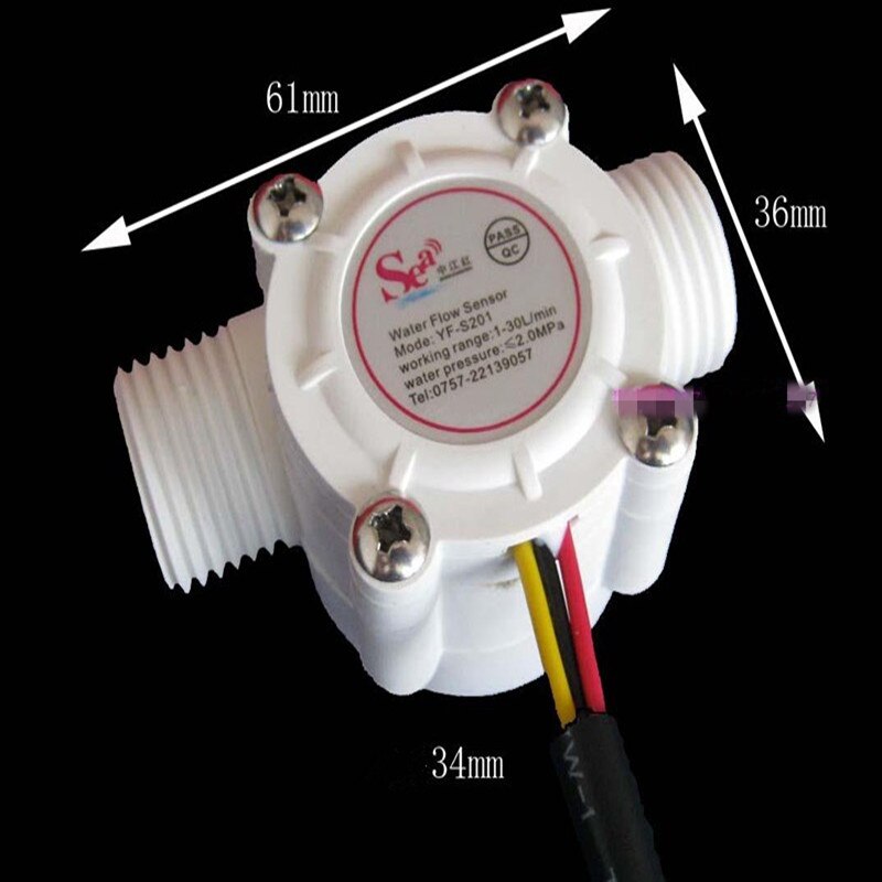 Water Flow Meter Sensor Counter Indicator Flowmeter fuel pool float switch Hall for water heaters G1/2 1-30L/min DN15
