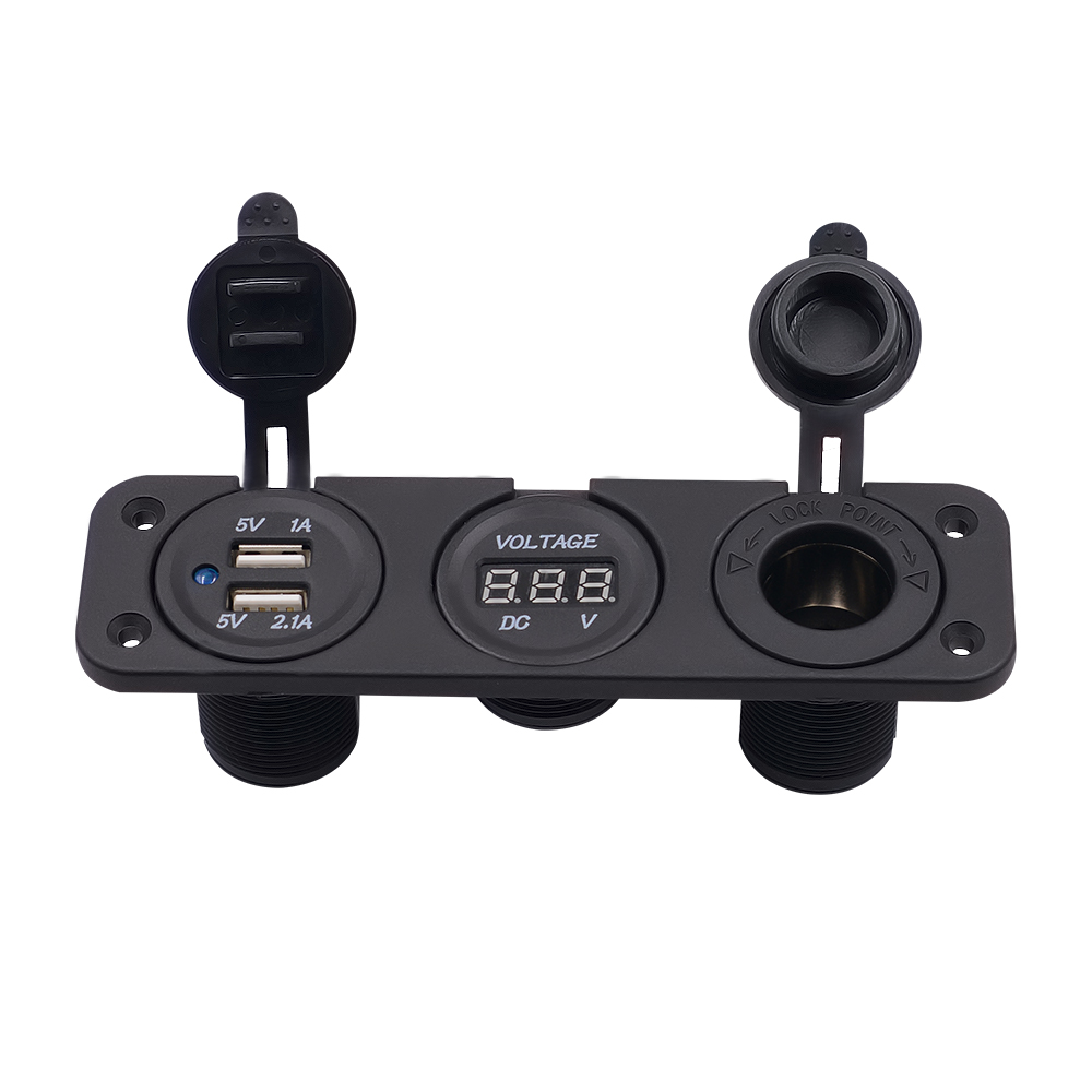 Dual USB Auto Motorrad Zigarettenanzünder Auto Ladegerät LED-digitalanzeige Digital Voltmeter 12 V Elektrische Spannung Meter