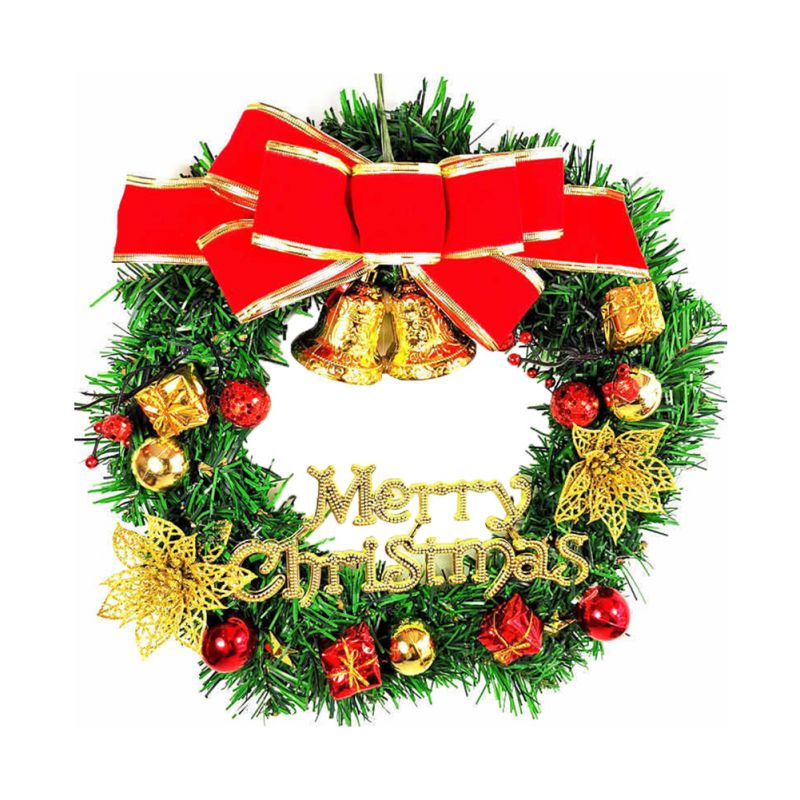 Christmas Wreaths Garlands For Door Hanger Outdoor Hanging Garland Home Window Fireplace Decorations: C