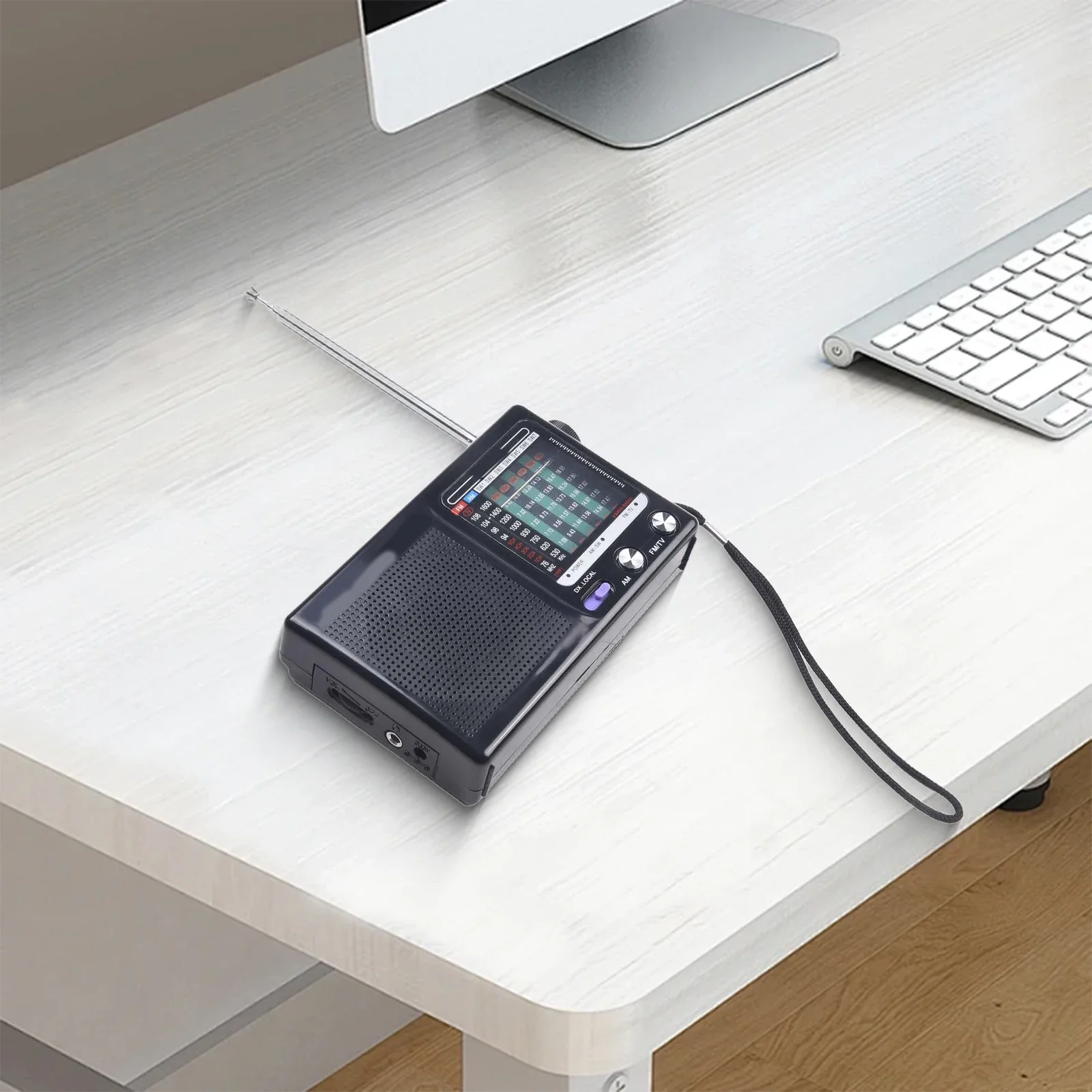 ABS AM FM Radio meteorologica alimentata a batteria Design compatto Suono di alta qualità Mini portatile alimentato a batteria