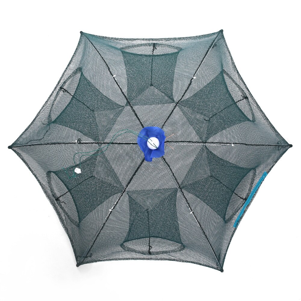 6 Hole Folded Fish Net Portable Automatic Fishing Shrimp Trap Fishing Net