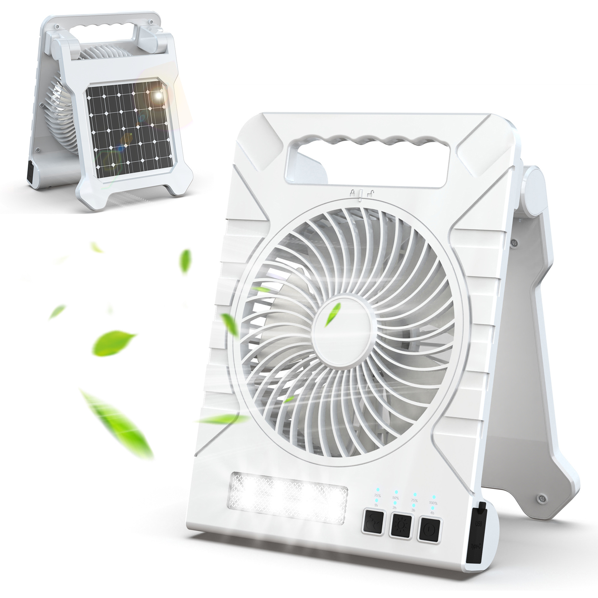 Tragbares faltbares Solarpanel mit USB-Lüfter, kompaktes Solarladegerät für Outdoor-Camping, Wandern, Notfall: Default Title