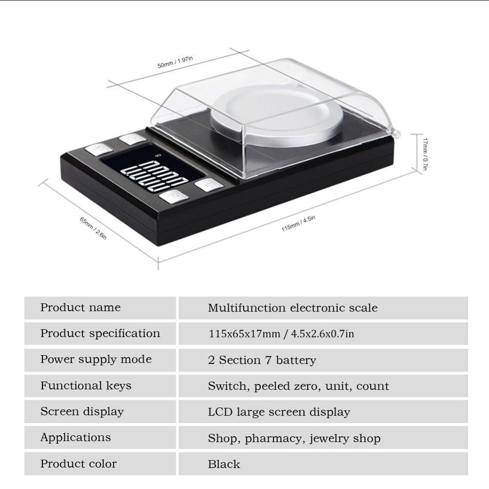 Chemistry Laboratory Tools Kitchen Measuring Tool 0.001g High Precision Portable Mini LCD Digital Electronic Scale