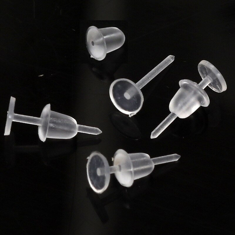 50 Invisible Earrings Hypoallergenic Earrings Replacement Transparent Plastic Piercing Retainer Earring Accessories Clogging