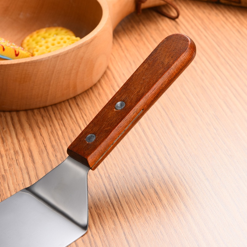 1pc Edelstahl Holzgriff Bratschaufel Kochs chaufel Pfannkuchen Schaufel Küchen werkzeuge Küche Gör Steak Spatel
