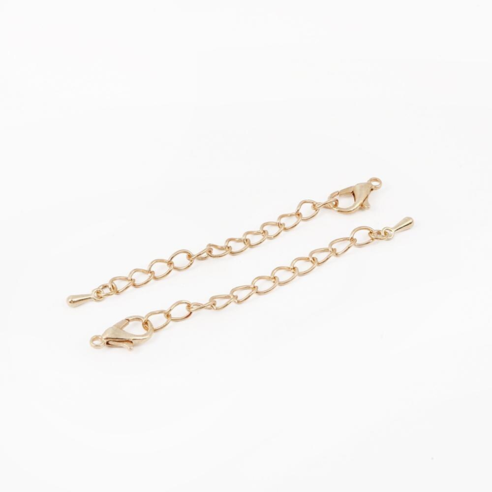 10 sztuk/partii 5.5cm metalowe żelazo rozszerzenie ogon łańcuch kropla wody karabińczyk dla DIY bransoletka naszyjnik akcesoria do wyrobu biżuterii: KC Gold