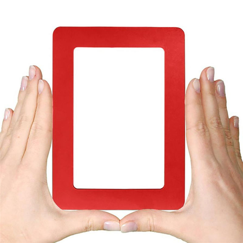 Colorful Magnetic Picture Frames 11.8*16cm Photo Magnets Photoframe Refrigerato PVC Home Decor Modern Magnetic Photo Fridge: Red