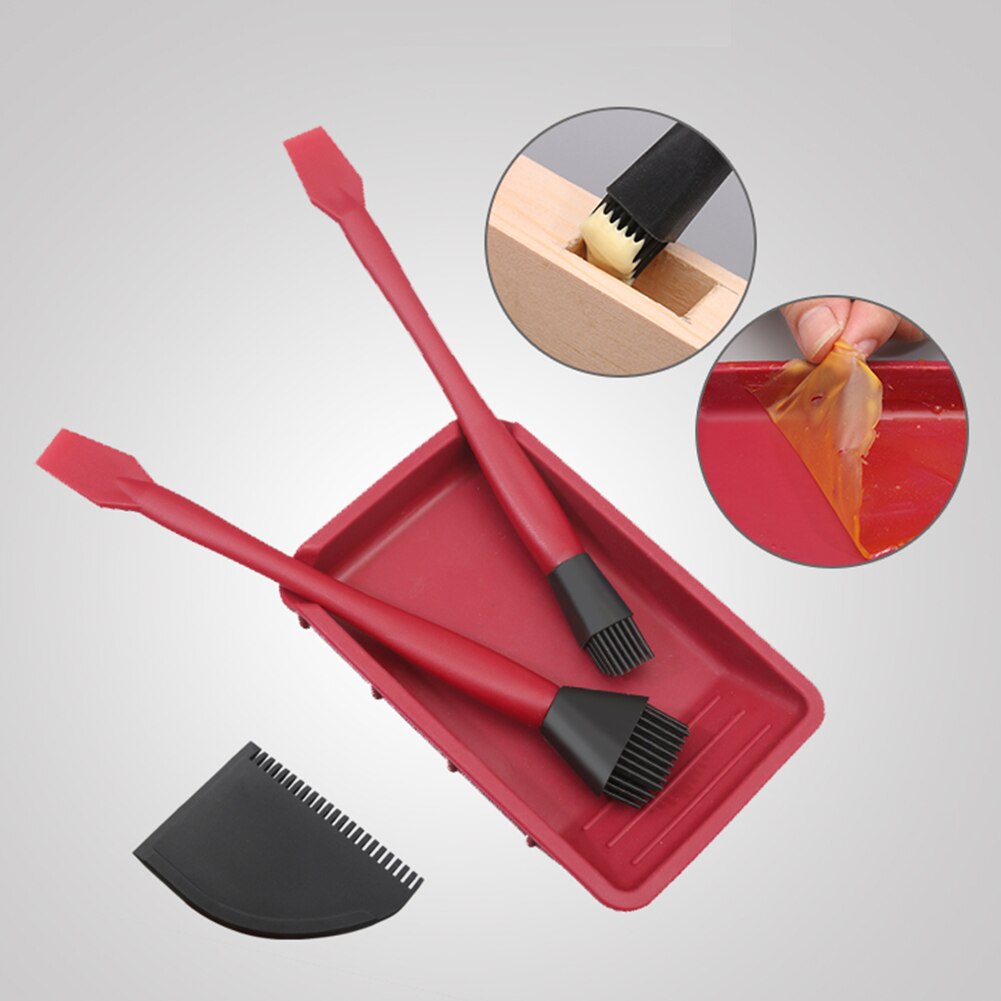 Woodworking Glue Brush Smooth Multifunction Silicone Flat Scraper Board Carpenter Coating Gluing Brush Tool