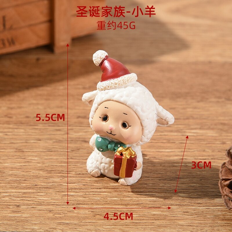 1PC Miniatur Harz Schmücken Harz Mini Figur Weihnachten Santa Claus Harz Spielzeug DIY Garten Ornament Handwerk Kinder Spielzeug: Type 12