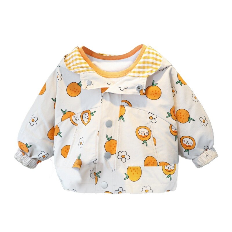 Herfst Baby Boy Kids Kleding Sets Cartoon Oranje Print Bovenkleding Kinderkleding Kinderen Jas Outfits Tops: M / XL