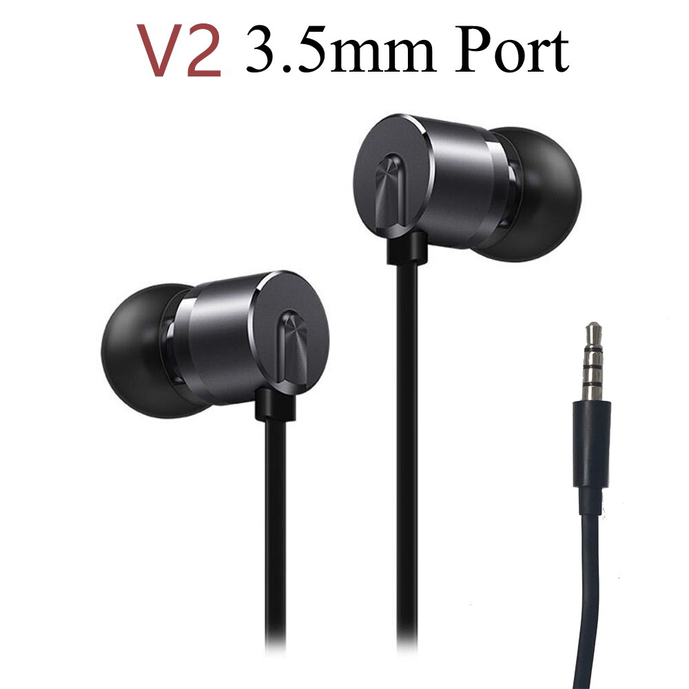 Originele Oneplus Bullet 2T V2 Headset Voor Een Plus 7T Pro/ 7 Pro /6T Oortelefoon type-C 3.5Mm Bullet 2T V2 Headset Mic Hoofd Telefoon: V2 3.5mm Earphone