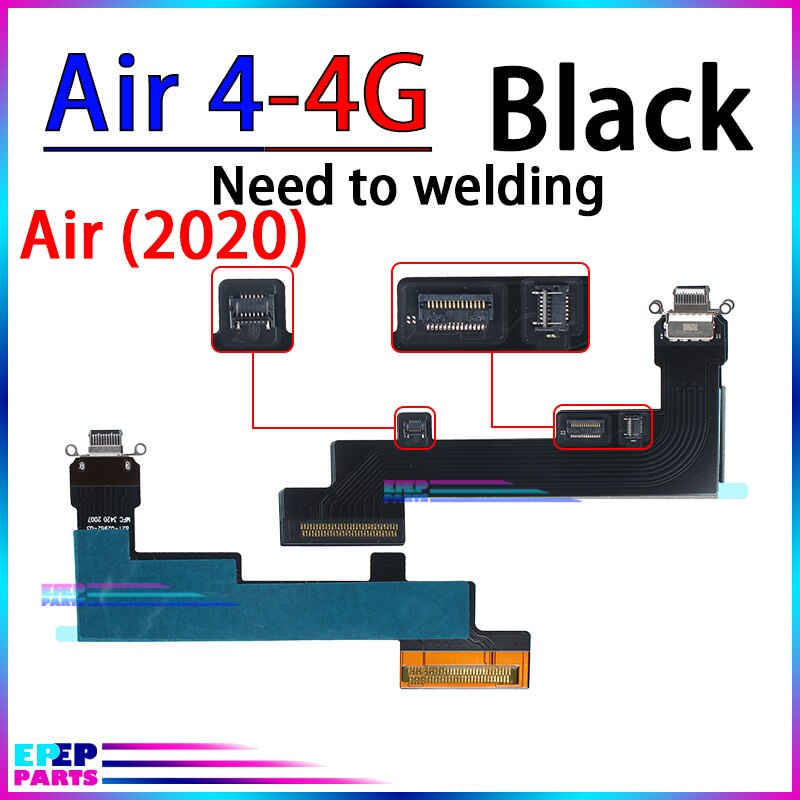 Usb dock-stik ladeport kabel til ipad air 2 3 4 air 3 air 4 3rd 4th generation oplader flex board modul: Luft 4 luft 2020 4g b