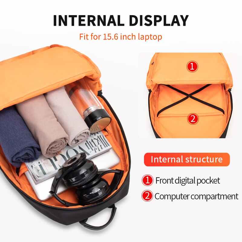 Heroic Knight Backpack for Men Black Laptop Backpacks Water Repellent School Backpack Male Travel USB Charger Bags