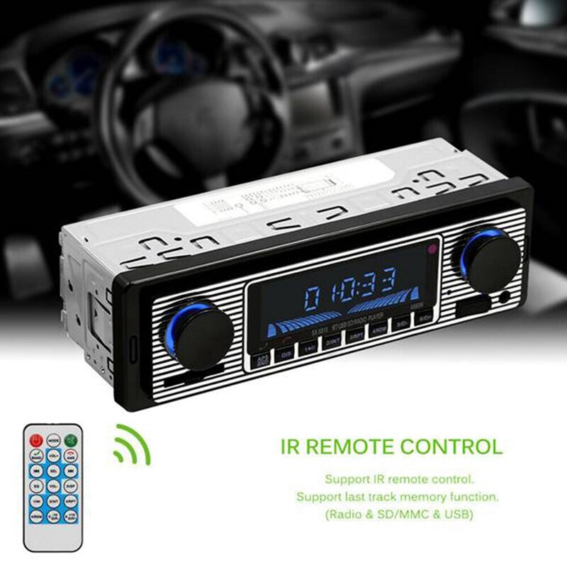 Bluetooth Vintage Car Radio MP3 Player Stereo USB AUX Classic Car Stereo o 12V