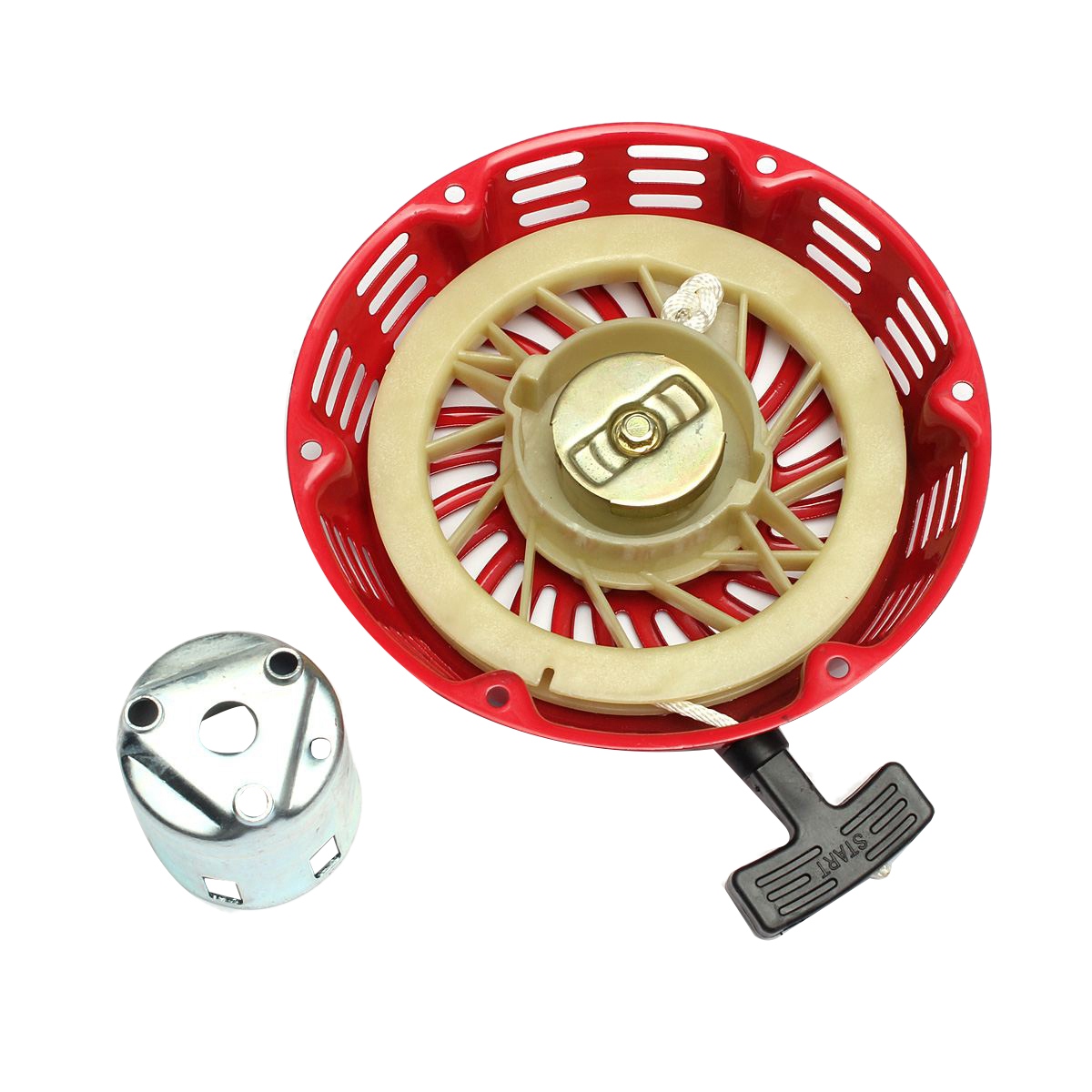 Pull Starter Recoil With Flange Cup Set For Honda Gx340 11Hp &amp; Gx390 13Hp Lawn Mower Generator Engine Starter Rope