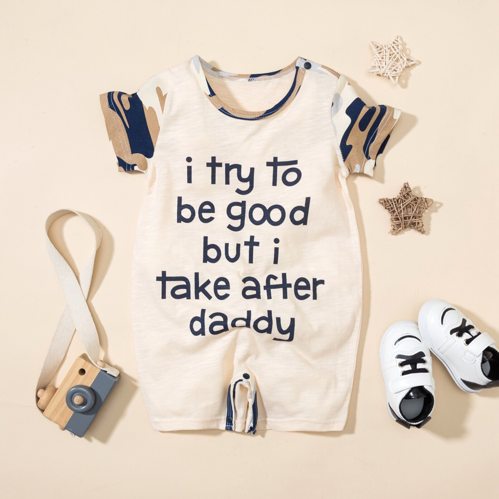 3 Stks/partij Baby Jongens Korte Mouw Rompertjes Print Ronde Hals Korte Mouwen Bodysuits