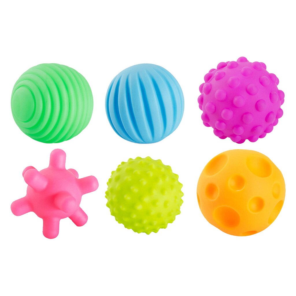 6Pcs Colorful Infants Toy Tactile Multi-Texture Hand-Catch Ball Baby Training Toy: Style 1